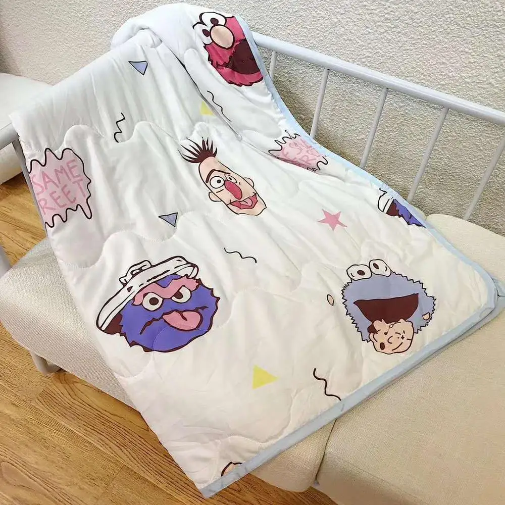 Летнее хлопковое стеганое одеяло с рисунком из мультфильма; детское летнее крутое одеяло; удобная дышащая посылка; постельное белье - Цвет: B