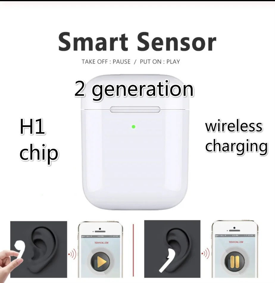 

Newest With sensor function 2nd generation H1 chip App Pop-up animation Earphone Wireless Bluetooth Connect Headphone headset