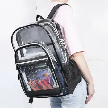 

Travel Bag Unisex PVC Transparent School Security Clear Backpack BookBag Plastic