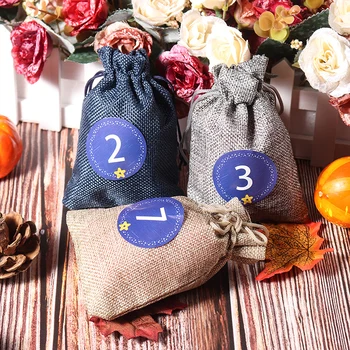 

24Pcs Christmas Drawstring Bags Candy Filling Drawstring Bags Home Decors Small Cloth Bags