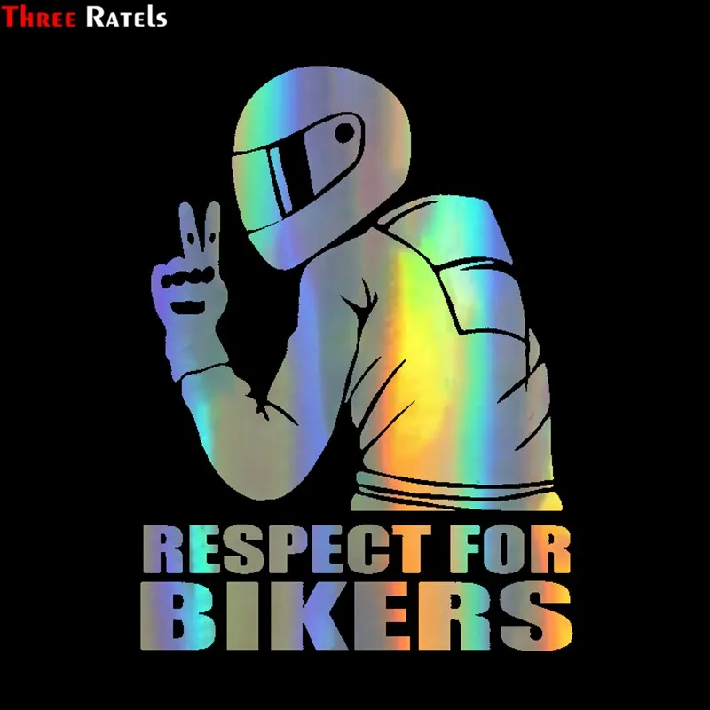 

Three Ratels TZ-1950# 14x19cm respect for bikers car sticker funny car stickers styling removable decal