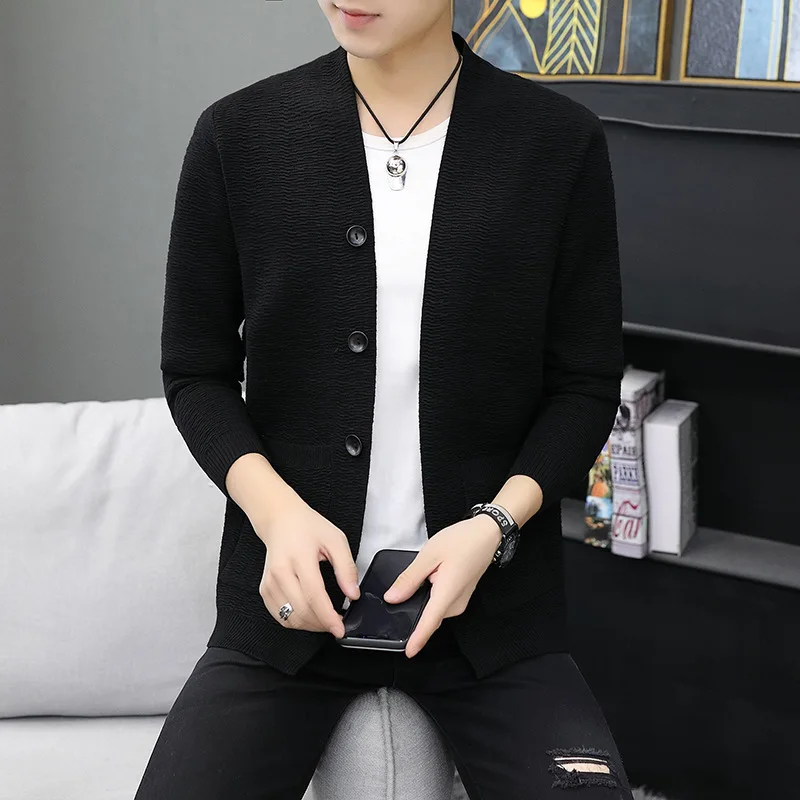 

Sweater Men's Autumn Cardigan Sweater Coat Thin Outer Wear V-neck Sweater Fashion Handsome Autumn Clothing Sweater