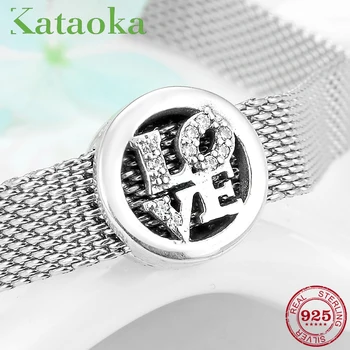 

Fashion Delicate 925 Sterling Silver LOVE CZ Letter clip beads Fit Original reflections Bracelet charms Jewelry Making gift