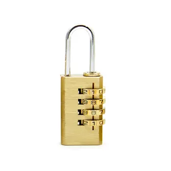 

Vintage 4-digit Copper Code Lock Swimming Pool Gym 4 Zinc Alloy Code Lock Industrial Password Padlock Luggage Lock T214