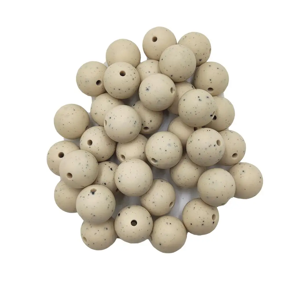Food Grade Silicone Round Pearl Bead 12/15mm Baby Silicone Teether Necklace Toy DIY Pacifier Chain Care Baby Teething Product