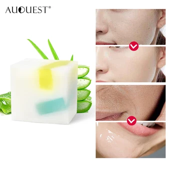

AuQuest Face & Body Wash Soap Bar 100g Moisturizing Aloe Vera Skin Cleaner Gentle for Pregnancy Women Skin Care