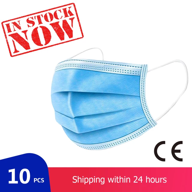 US $9.00  3 layers Protection Masks Non-woven Antivirus Disposable Mouth Masks 10 PCS Face Mask
