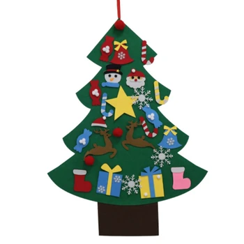 

DIY Felt Christmas Tree Artificial Tree Wall Hanging Ornaments Christmas Decoration for New Year Gifts Kids