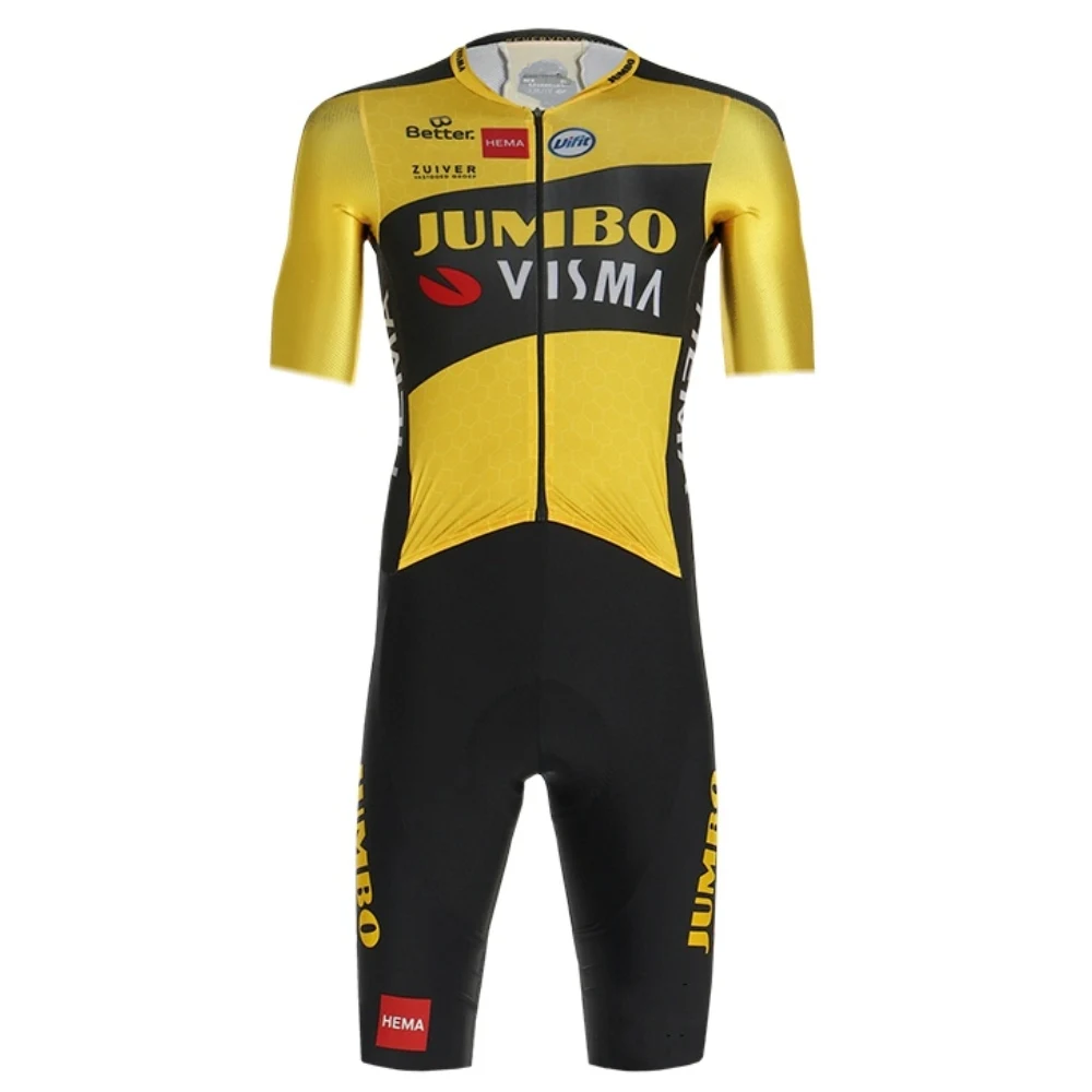 2020 pro team jumbo visma aero велосипедный костюм цельный короткий рукав летний Боди