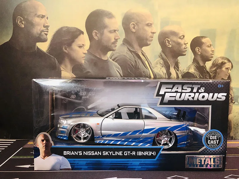 GT-R Skyline Fairladwy 1/24 スケールモデル　11種 Fast & Furious 1 24 Jada Nissan Skyline Gt-r R34 Brian's