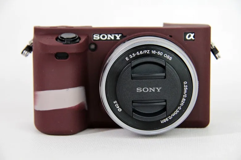 Coffee Мягкий силиконовый чехол для камеры для sony A6500, защитный чехол для камеры - Цвет: Coffee