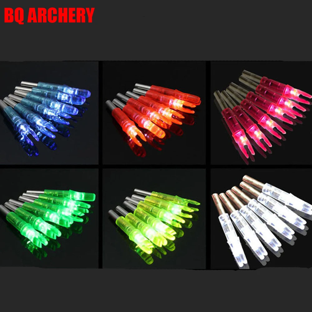 12pcs LED Arrow Nock Archery Lighted Nocks ID6.2mm Carbon Shafts for