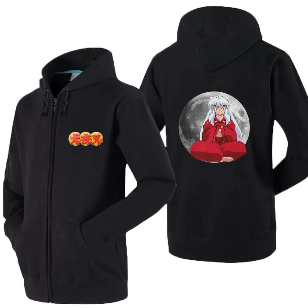 

15 Style Anime Inuyasha Kikyou Cosplay Costume Coat Black Coat Zipper Hooded Casual Sweatshirts