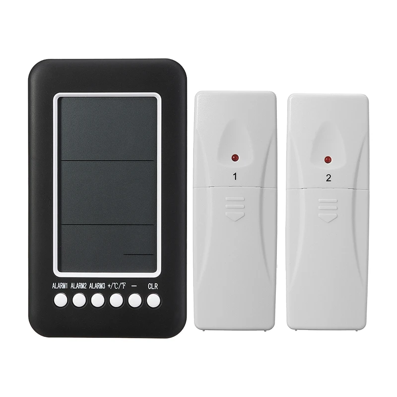 

Lcd Wireless Digital Alarm Thermometer Home Freezer Indoor Outdoor With 2 Sensor Weather Forecast Temperature Humidity