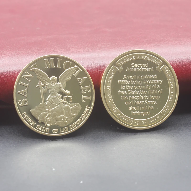 Archangel с молитвой США St Michael 1OZ золото/серебро вызов монеты коллекционные вещи | Дом