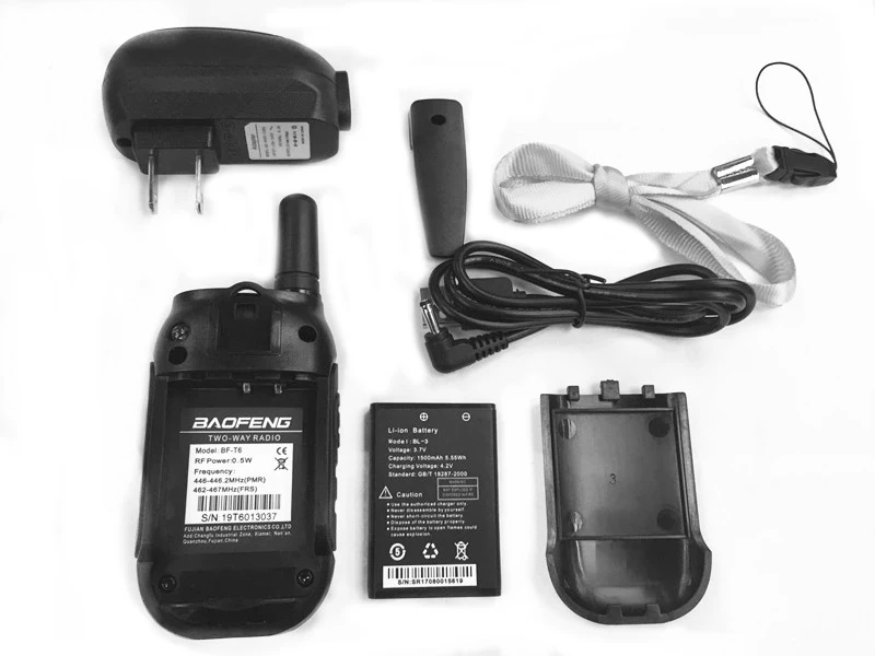 Черный 2 шт Baofeng Interphone Civil BF-T6 мини мобильный портативный детский для отелей для кейтеринга бизнес подарок - Цвет: Черный