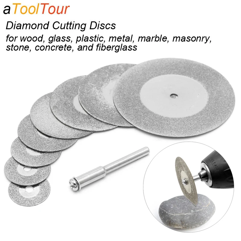 

Diamond Cutting Disc Wheels Circular Saw Blade Rotary Tool for Dremel Mini Drill Rotary Tool Wood Stone Plastic Glass Mandrel