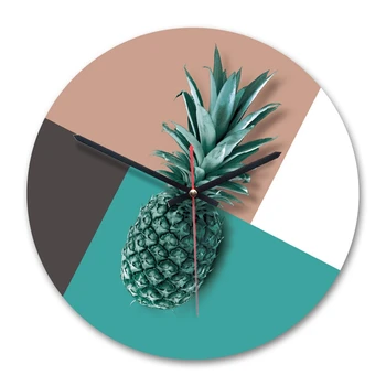 

Green Leaf Plant Wall Clock Creative Frameless Silent Watches Nordic Fresh Personality Living Room Kitchen Decorative Wall Clock