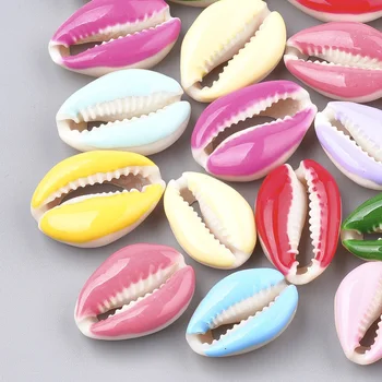 

50pcs Cowrie Shell Beads No Hole/Undrilled Oval Ocean Beach Beads For DIY Jewelry Necklaces Bracelets Making DIY Decor