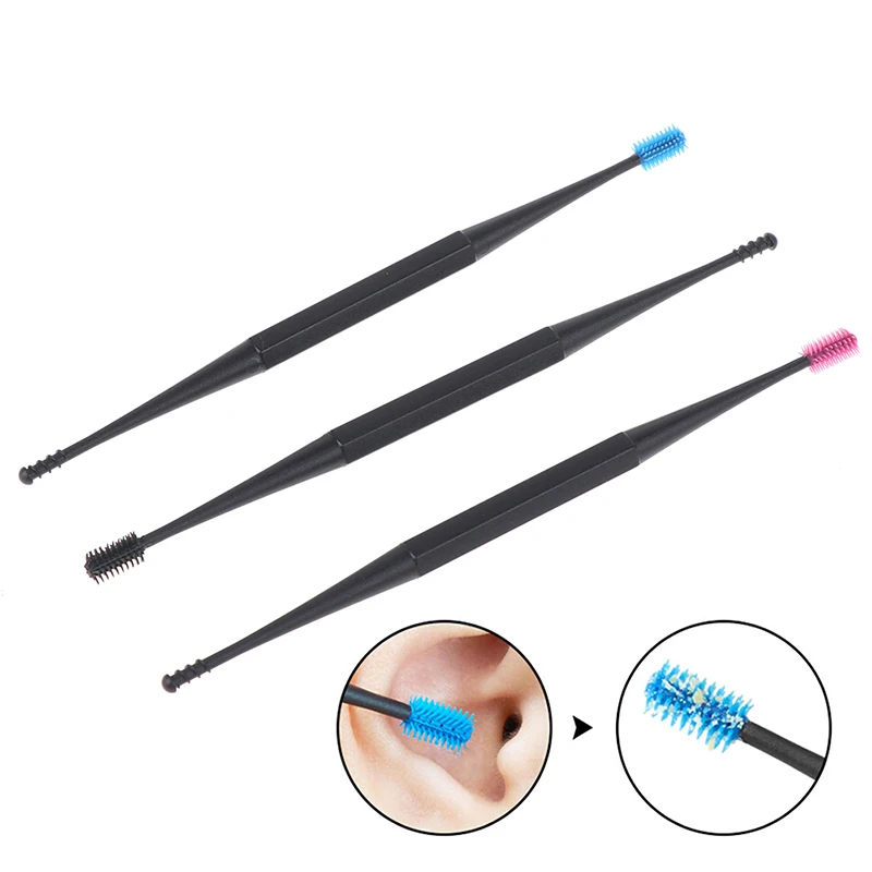 

1PCS Double-Sided Earpick Soft Silicone Spiral Rotating Ear Wax Cleaner Ears Remover Clean Tool Spiral Design Hot Sale