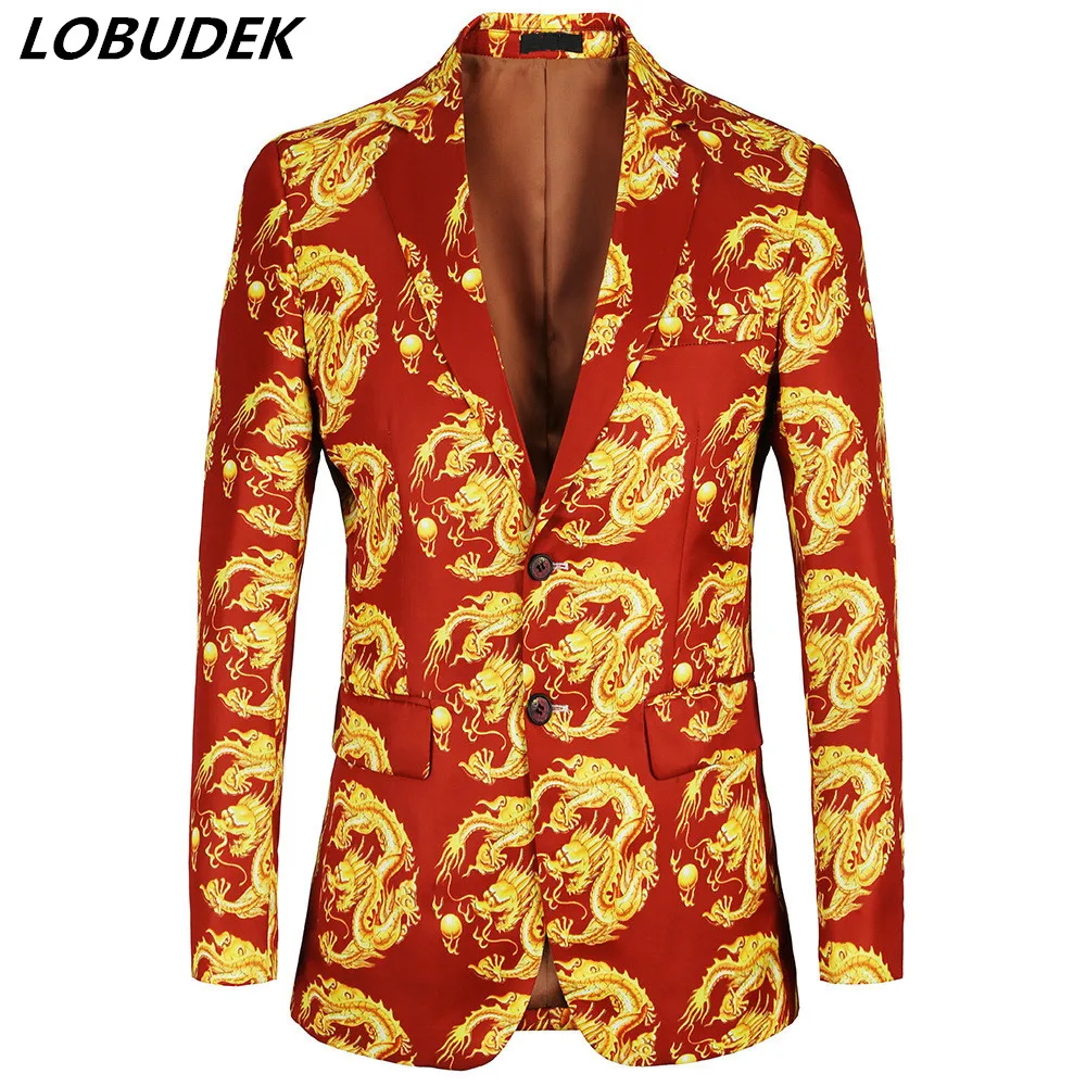 ^Cheap Китайский Дракон узор Повседневный принт костюм куртка мужской певец и ведущий Блейзер сценический костюм вечеринка мода Slim Fit Пальто ^Cheap Китайский Дракон узор Повседневный принт костюм куртка мужской певец и ведущий Блейзер сценический костюм вечеринка мода Slim Fit Пальто