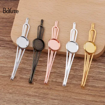 

BoYuTe (20 Pieces/Lot) 70*10MM Hairpin Welding 12MM Blank Tray Base Factory Direct Sale Diy Hair Accessories Materials