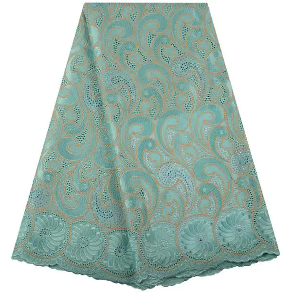 light green Новая фиолетовая африканская кружевная ткань швейцарская вуаль с камнями швейцарское хлопковое кружево высокого качества для свадьбы - Цвет: light green