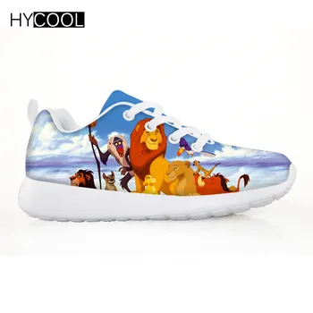 

HYCOOL Boys Running Shoes Lion King Pattern Sneakers Kids Children Lace Up Sports Shoes Mesh Breathable Walking Chaussure Enfant