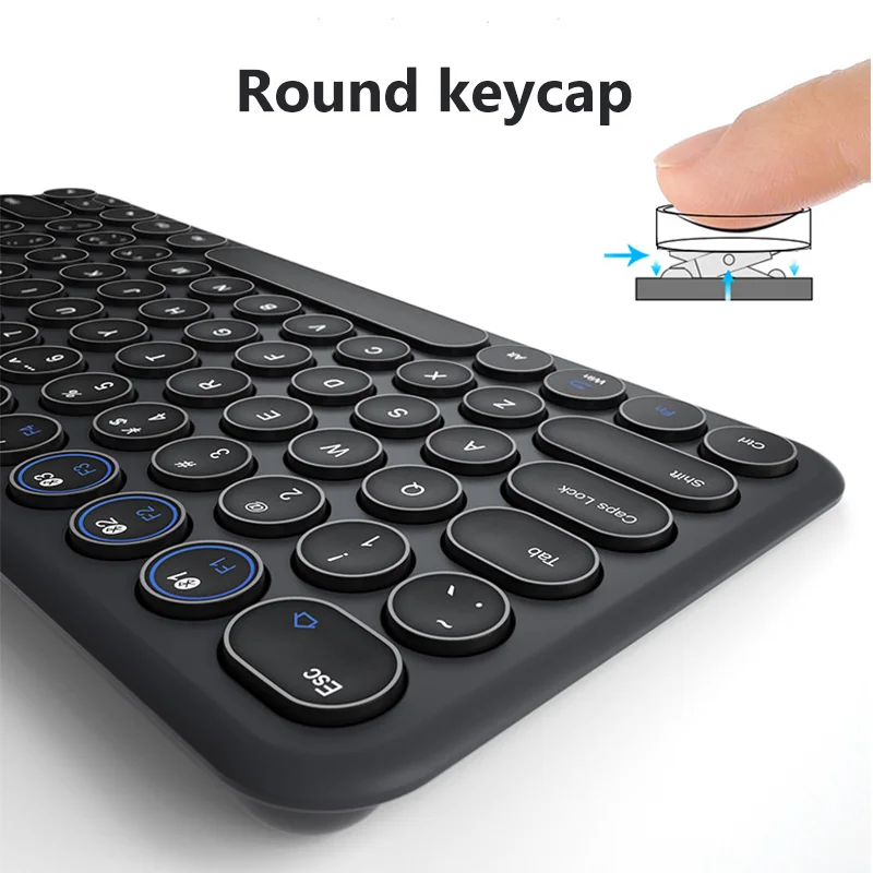 Беспроводная Бесшумная игровая клавиатура круглая Bluetooth для Macbook Pro iPhone iPad