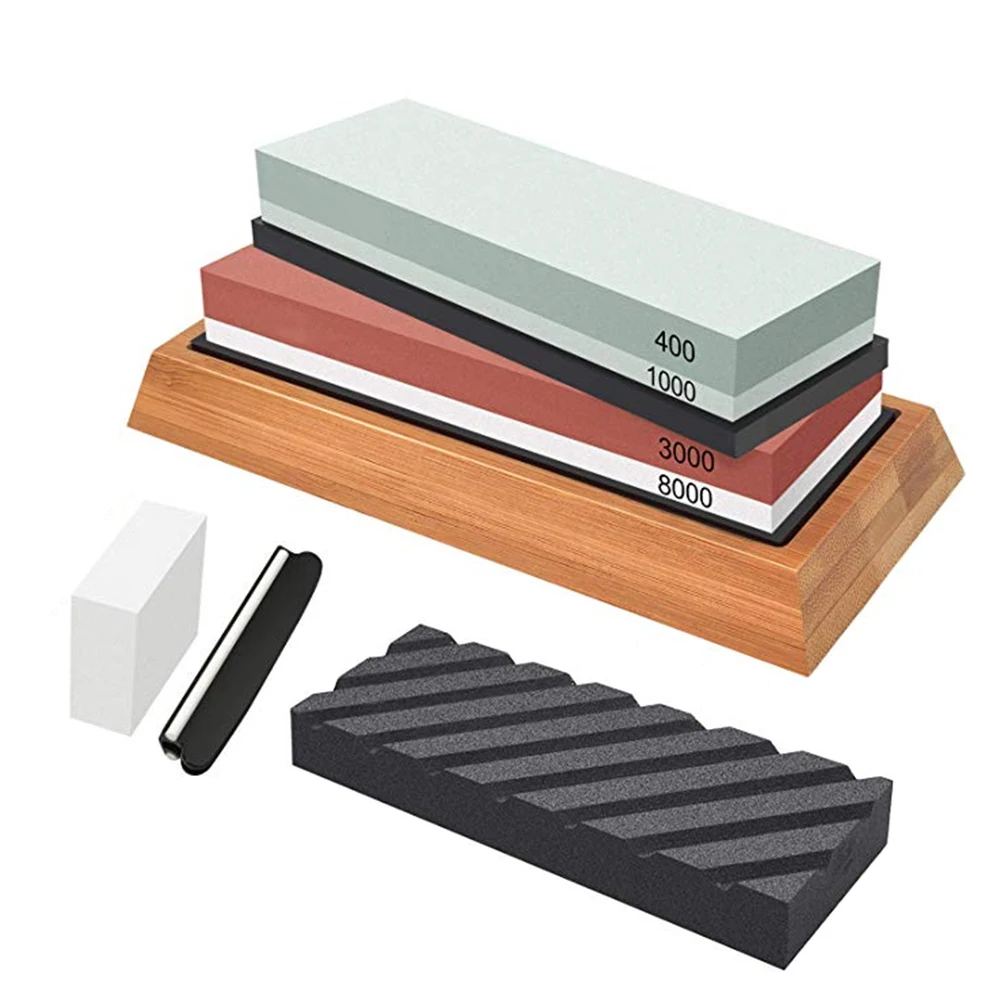 

Dual Sided Whetstone 400-1000 Grit Sharpener Set Precision Cutter Guide For Coarse Sharpening And Fine Polishing