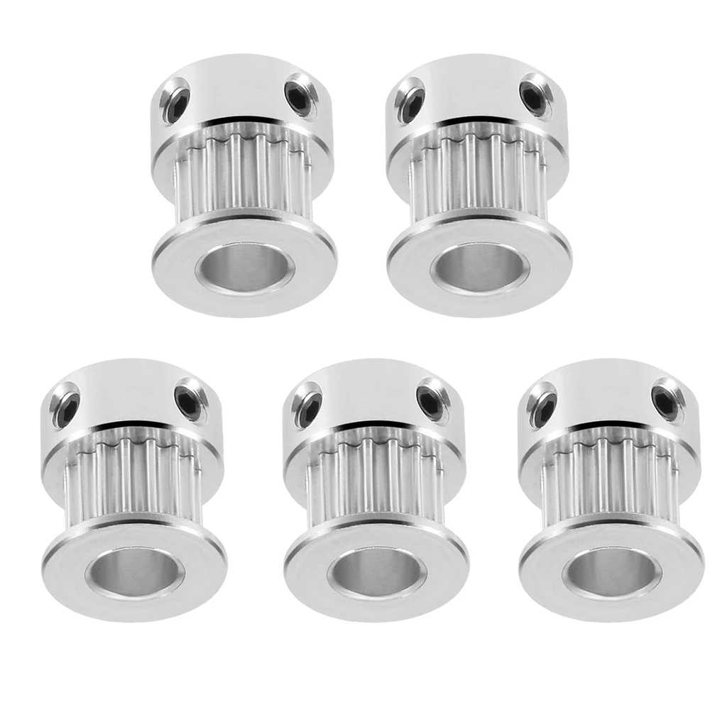 5pcs Timing Pulley GT2 Synchronous Wheel Belt Pulley for 3D Printer Accessories Aluminum Alloy 16Teeth