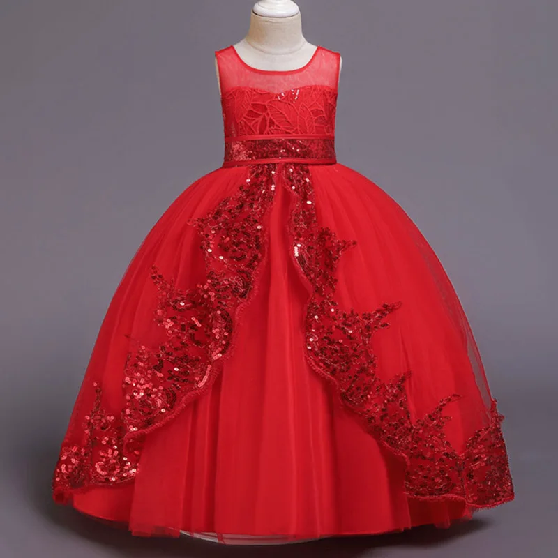 Г., белые длинные подростковые платья для девочек, вечерние платья с блестками на свадьбу Одежда для девочек платье принцессы для детей 4, 6, 7, 9, 10, 12 лет