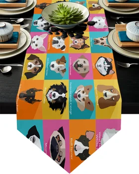 

Cute Kind Of Cartoon Design Table Runner Home Kitchen Decorative Table Runner for Wedding Party Cake Floral Tablecloth