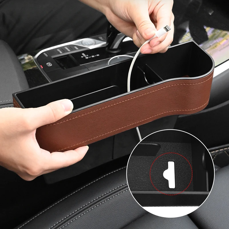 5pcs Car Seat Gap Organizer Storage Box Pocket Universal PU