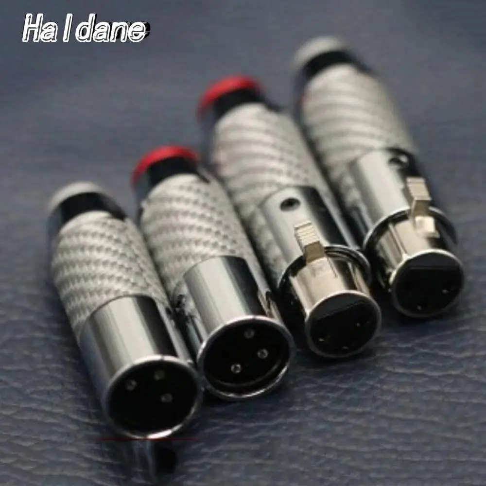 Холдейн 4 шт. Hi Fi 3 Pin углеродного волокна XLR разъем для микрофона Аудио мужского и