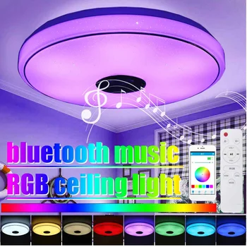 

45W 110~220V Modern RGB LED Ceiling Light Home lighting APP bluetooth Music Light Bedroom Lamp Smart Ceiling Lamp+Remote Control