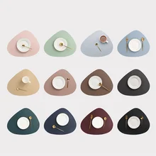 Place Mat Tableware Pad Table Mat Heat Insulation PU Leather Placemats Bowl Coaster Kitchen Non-Slip Washable Bowl Coaster