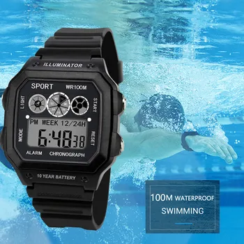 

Luxury Sports Watch Men Silicone Sport LED Waterproof Wrist Watches Analog Digital Military Watch Men Relogio Masculino