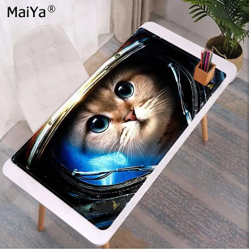 Maiya нескользящий ПК Забавный Милый Космический Кот индивидуальный игровой коврик для мыши для ноутбука большой коврик для мыши клавиатуры коврик - Цвет: Lock Edge 30x80cm