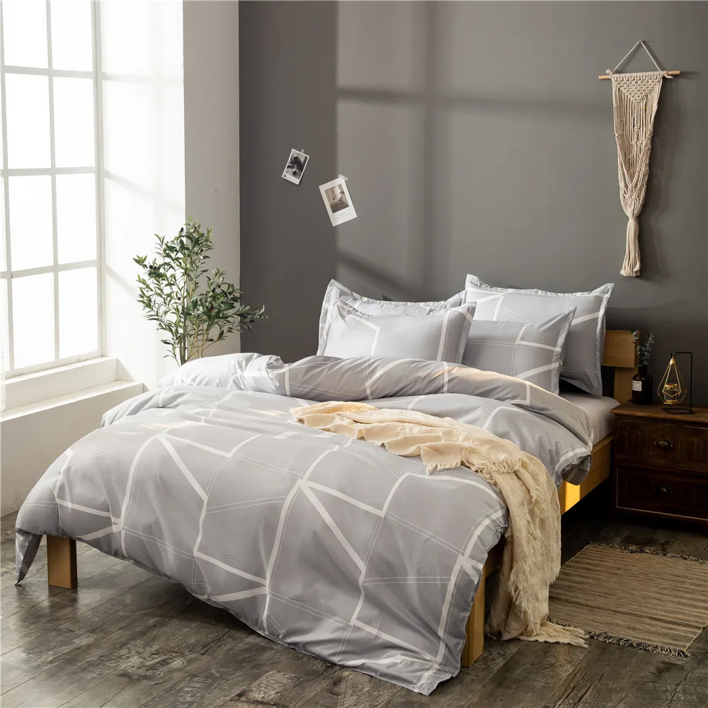 

Duvet Cover King Size Home Textile Geometric Pattern Bed Set Queen Size Simple Comforter Sets
