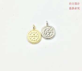 

Eruifa 20pcs 10mm New Cross Coin Charms Pendant necklace,earring jewelry DIY handmade Gold Lead/Nickle Free