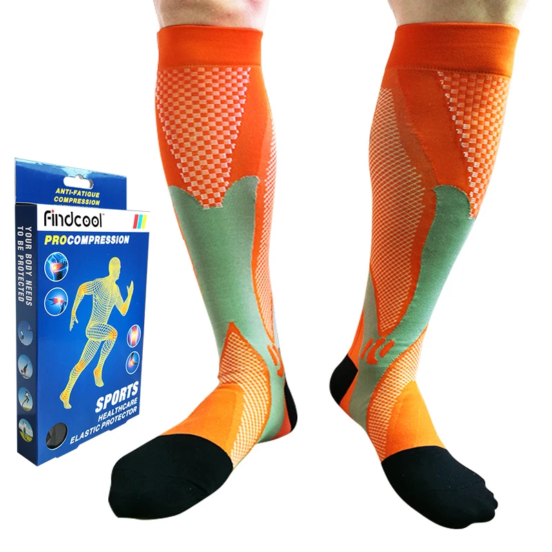 

FINDCOOL Medium Graguated Compression Knee High Socks for Women Quick Dry High Quality Calf Support 8813E