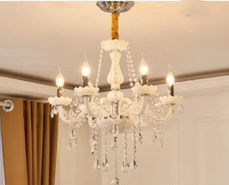 6 Lights Современный белый Хрустальный люстра светильник s лампа люстры для гостиной спальни светильник хрустальный светильник Lustres de crista светильник ing - Цвет абажура: 6 Lights