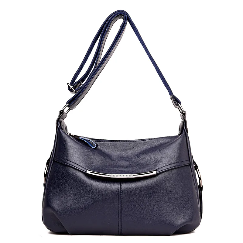 Лидер продаж, сумка через плечо, роскошные сумки из натуральной кожи, женские сумки-мессенджеры, женские сумки Bolsos Feminina - Цвет: Синий