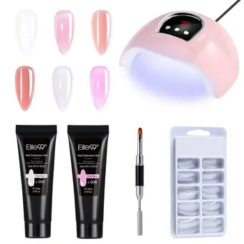 

Elite99 5 Pieces/lot Poly Gel Kit With 54W LED Lamp For Nails Extension Polygel Set UV Builder Gel Jelly Gel Polish Manicure Set