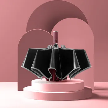 

Automatic Umbrella Reverse Folding Business Umbrella With Reflective Strips Windproof 3 fold umbrella Style design gifts daily