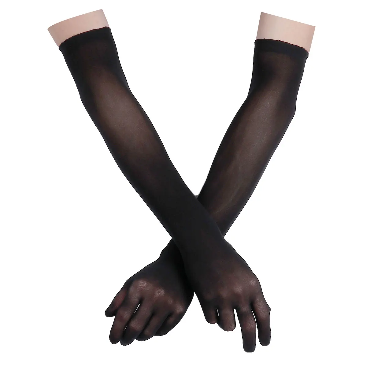 Women Full Finger Long Gloves Sexy See Through Seamless Mesh Party Arm Opera Bride Mitt Summer Mittens for Sun Protection | Аксессуары