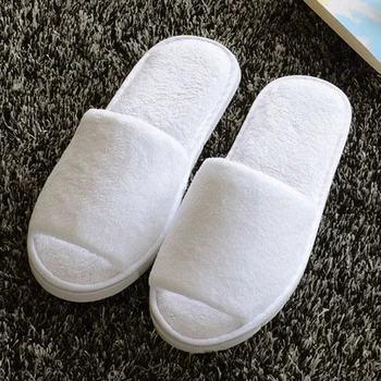 

1pair Anti Slip Wear Resistant Flat Non Disposable All Season Thick Bottom Breathable Soft Home Open Toe Women Slipper