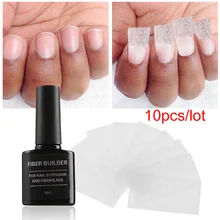 10 шт. шелк стекловолокно и гель для наращивания ногтей Форма Нетканые шелковые УФ гель строительные волокна французский акрил DIY маникюр Аксессуары