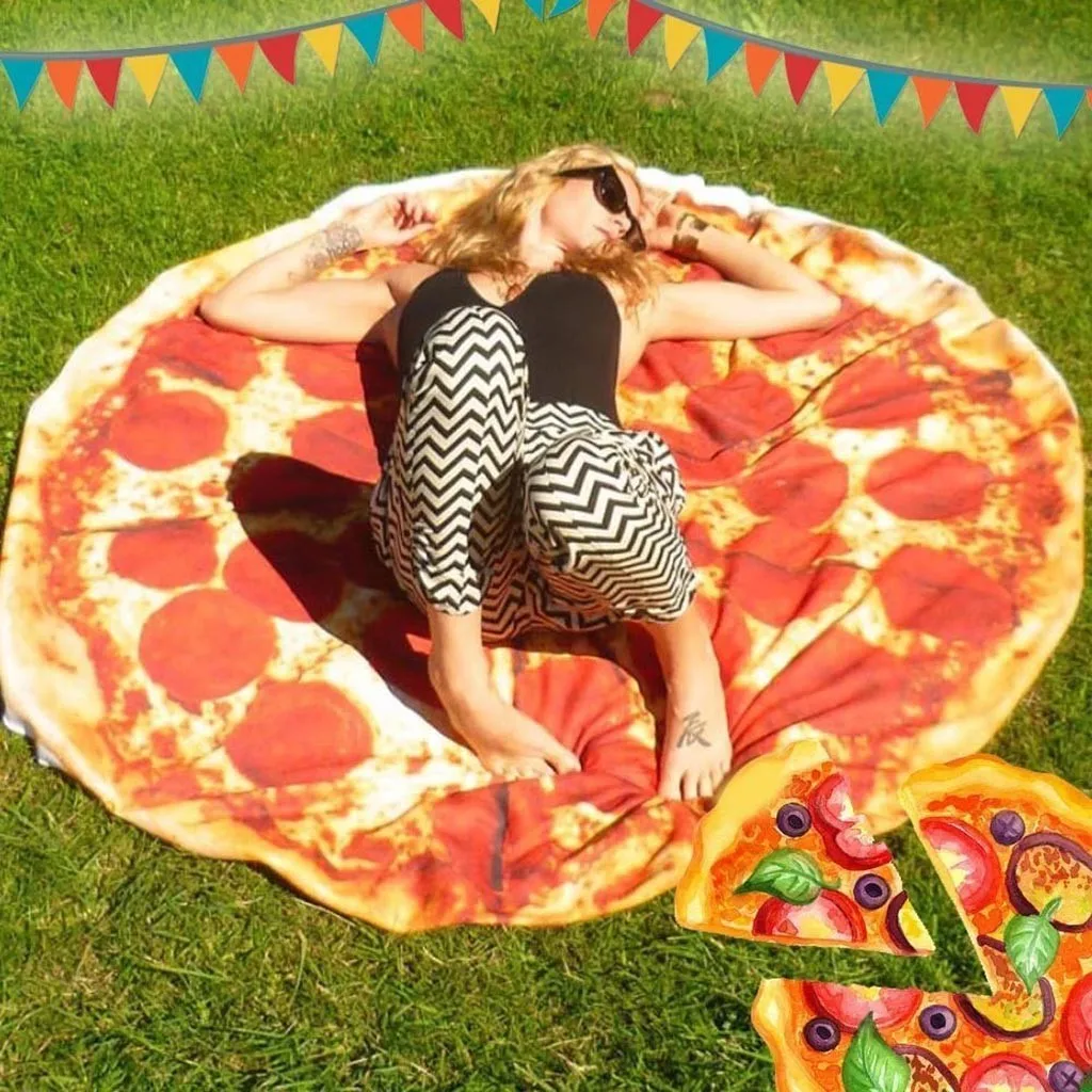 Новое мягкое фланелевое одеяло PizzaHolic Mad Burrito, идеально круглое одеяло